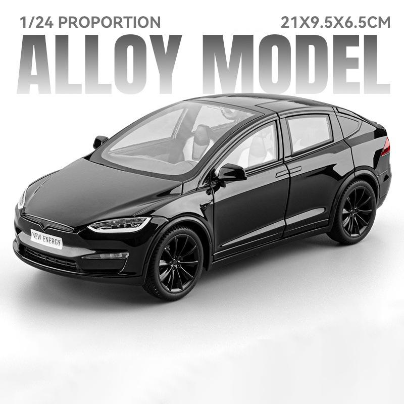

НОВЫЙ 1/24 2025 Tesla Model X Сплав Модель автомобиля Литые Металлические Автомобили Модель Транспортных средств Симуляция Звук и Свет Коллекция Детская Игрушка Подарок чёрный