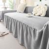 Solid Color Chenille All-inclusive Sofa Cover Simple and High-end Living Room Anti-slip Dust Cover Four Seasons Universal