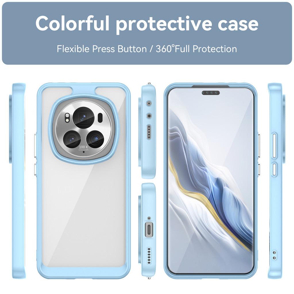 Transparent PMMA + TPU Case For Honor Magic6 Pro Magic6Pro 5G Full Protection Bumper Colorful Soft Border Hard Back Shell Cover