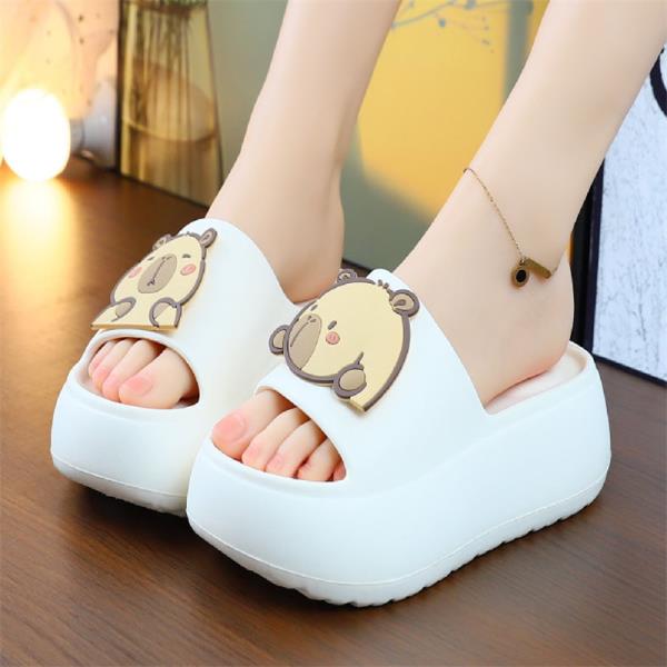 Fashion Shoes Slippers Flat Beige Heeled Sandals Platform Luxury Slides Black Designer High Rubber House Slippers Platform Shoes Slides