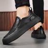 Fashion New High Quality Leather Men's Casual Shoes Breathable Slip On Walking Shoes Comfortable Driving Shoes Moccasins Men Sneakers