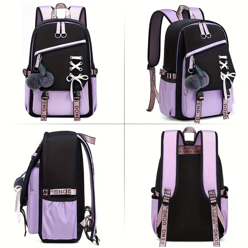 Teenagers Cute Schoolbag Shoulder Backpack Nylon Fabric Girls, Large Capacity Splash-Proof