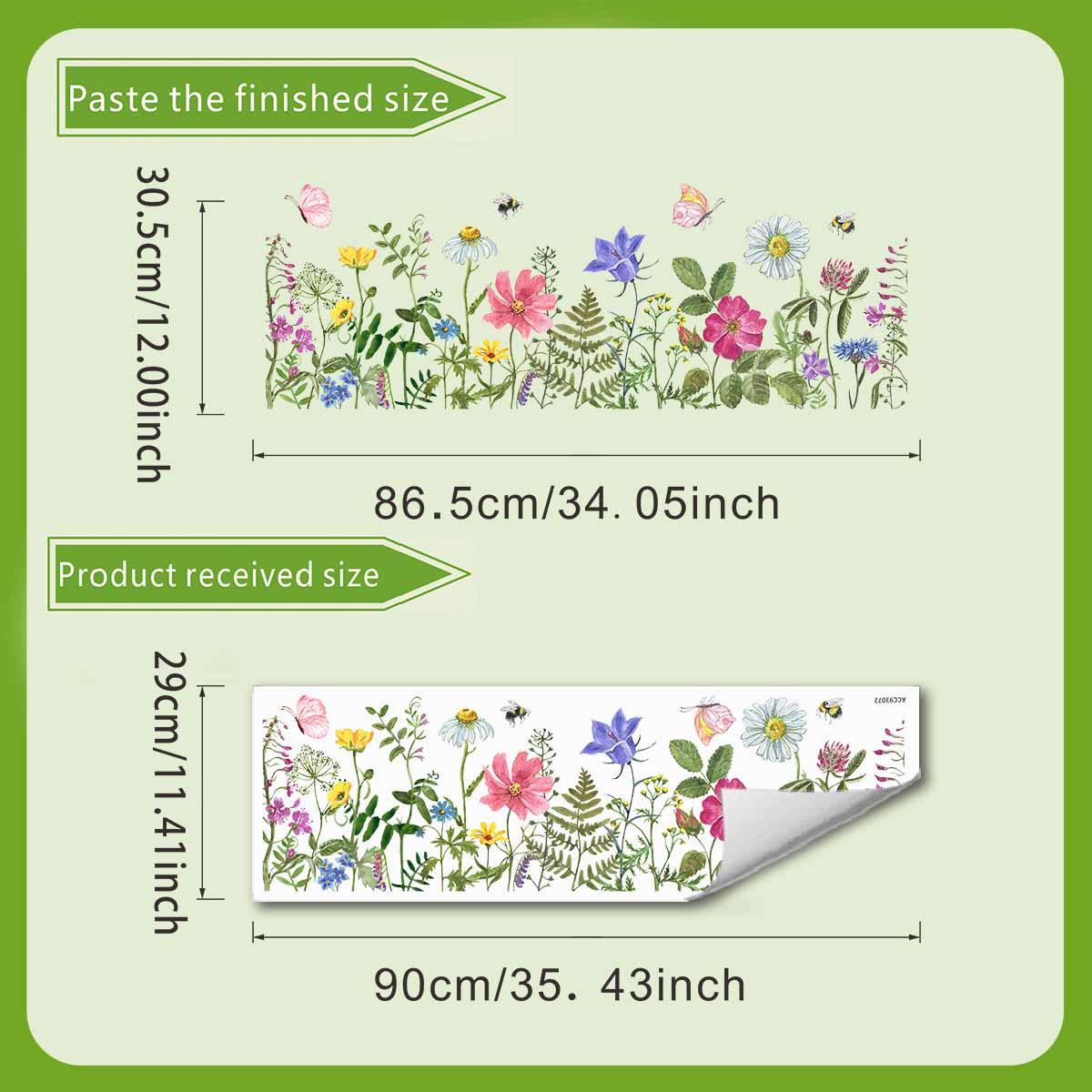 

Полностью прозрачный цвет мультяшный цветок бабочка полностью прозрачный двусторонний видимый стеклянный стикер для украшения дома 30*90cm