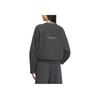 Adidas Fustl W Crew Loose Fit Round Neck Fashion Versatile Long Sleeve Short Sweatshirt Women Sweatshirt Carbon-Black JM4275
