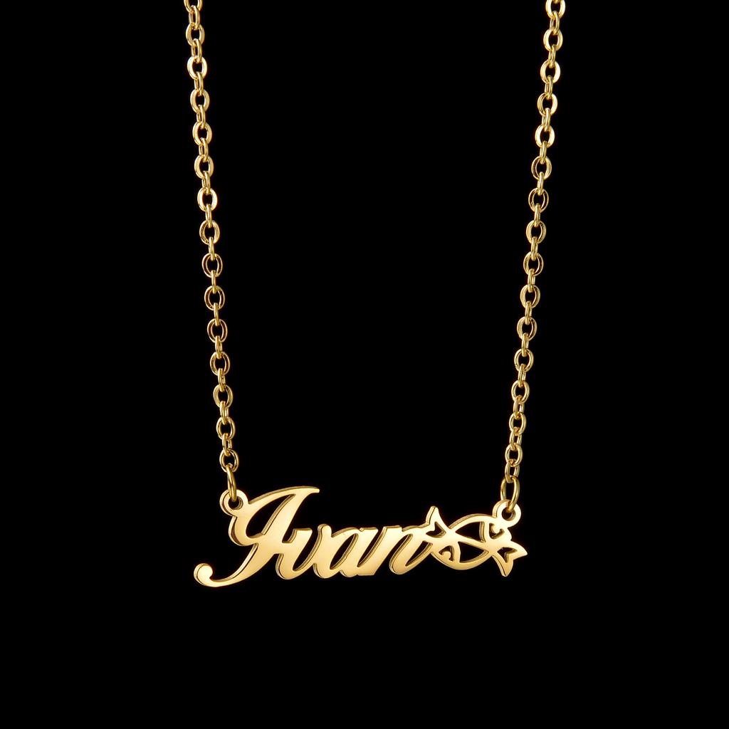 Atoztide Personalized Custom Name Necklaces Butterfly Crown Pendant for Women Stainless Steel Link Chain Birthday Jewelry Gift