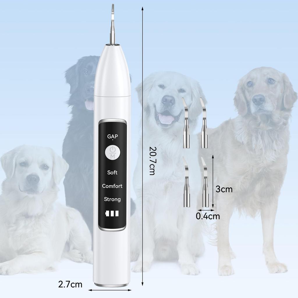 CVOSUN Ultrasonic Teeth Cleaner for USB 3 Adjustable LED Cleaning IPX6 for Cats and Dogs Dogs, Rechargeable, Modes, Built-in Lighting, Kit,