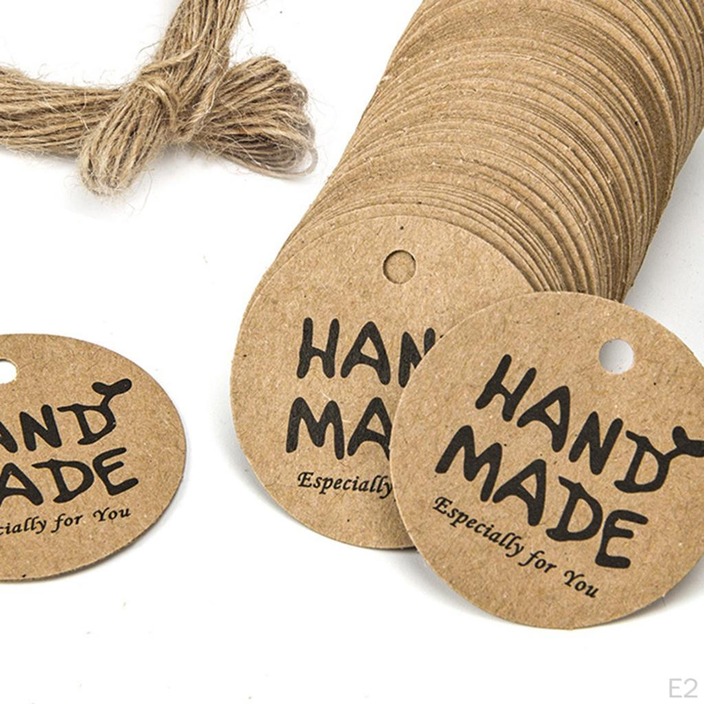 100 Paper Tags Wedding Party Favor Label Price Tag-(Handmade)