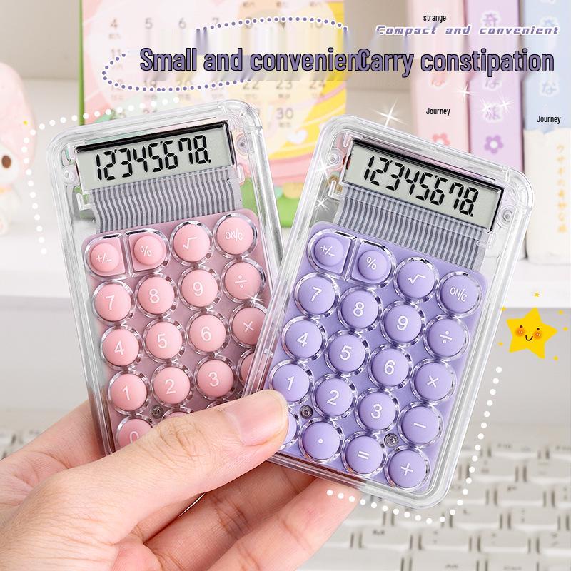 Compact Silent Mini Calculator for Students - Cute and Portable for Junior and High School