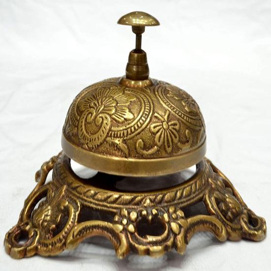 Brass Nautical  Ornate Solid Brass Hotel Counter Bell