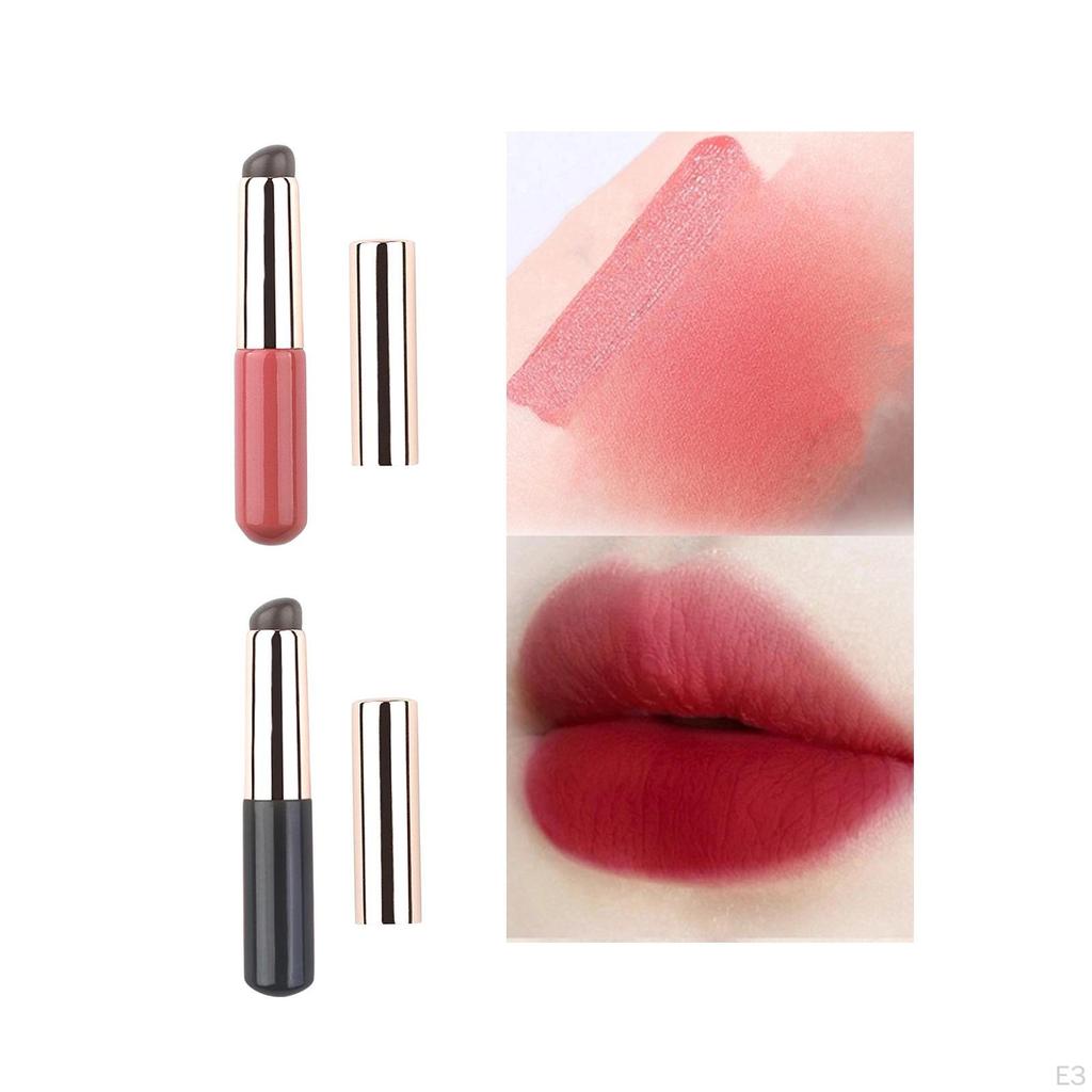 Concealer Brush Lipstick Soft with Tube Protector Round Head Lip Makeup for