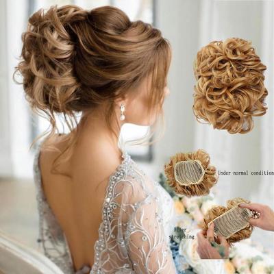 LUPU Messy Curly Synthetic Hair Bun Comb Hair Bun with Hair Elastic Band Clipped To Natural Wigs Women's Wigs Women's Hairpins