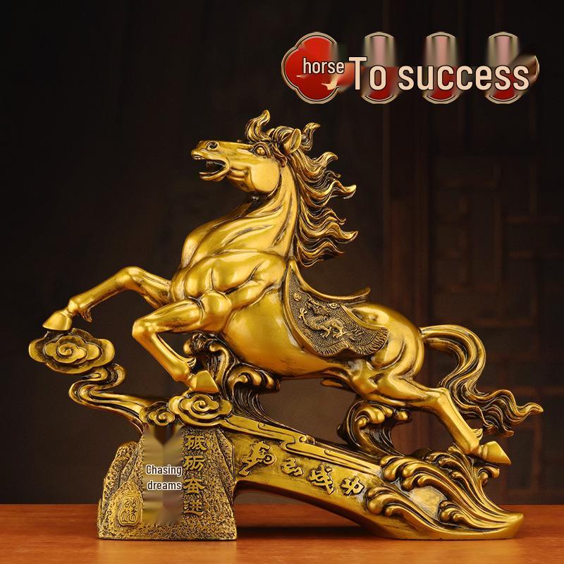 Success Wealth Horse Figurine - Zodiac Horse for Office Desktop or Wine Cabinet Decoration, Perfect Housewarming or Opening Gift