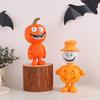 Statuetta Uomo Zucca Decorazione Zucca di Halloween Resina Scultura Zucca Spettrale per Decorazione da Tavolo da Interno Esterno Mensola