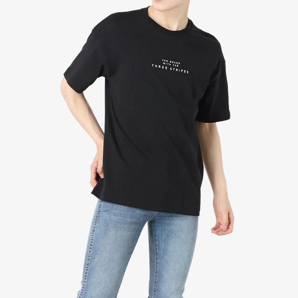 Adidas Emb Comfortable Casual Crew Neck Pullover Short Sleeve T-Shirt Men Tops Black HA3650