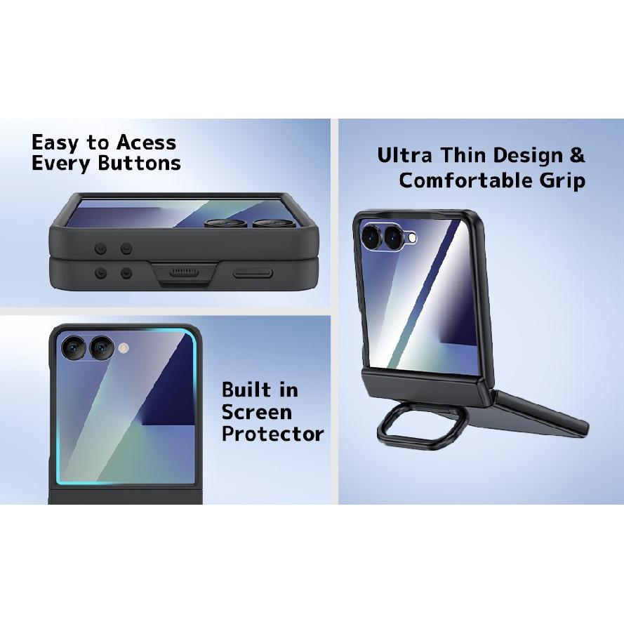 Full-cover Integrated Stand Case Suitable for Samsung ZFlip 20% Off Foldable Phone, Matte Skin-feel Zflip7 Protective Case