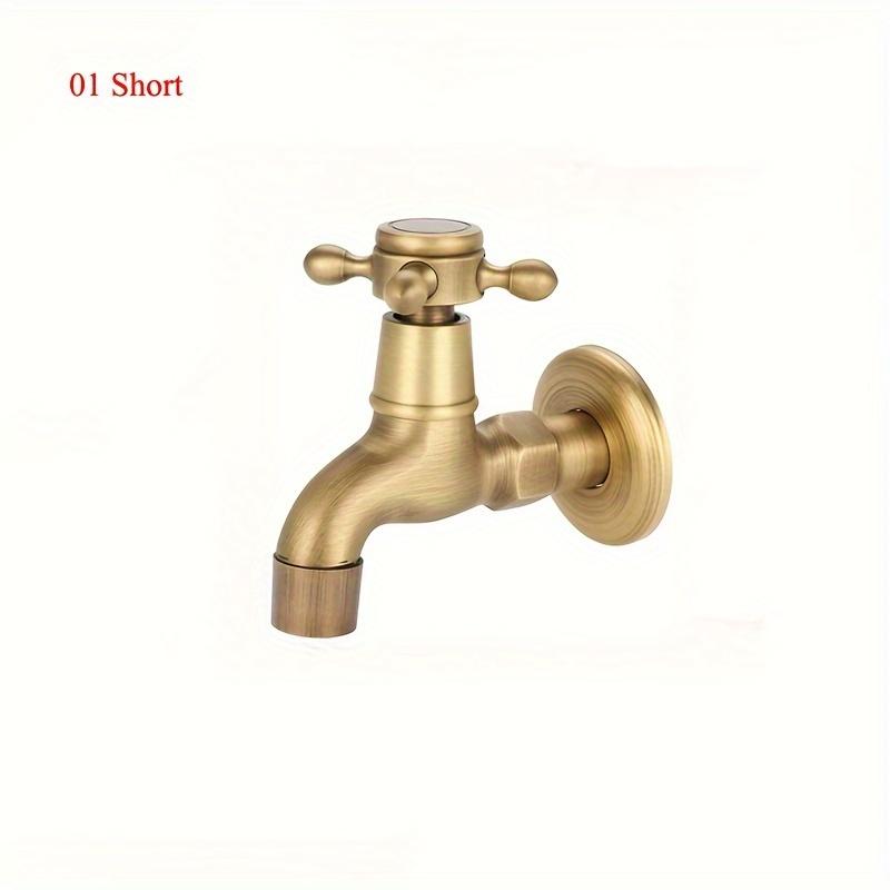 Long Garden Use Bibcock Faucet Tap Crane Antique Brass Finish Bathroom Wall Mount Washing Machine Water Faucet Tap