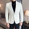 Fashion Suit Coat Men's Slim Fit Deerskin Velvet Elegant Luxury Blazer Coat Business Casual Wedding Plus Size Suit