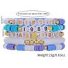 """WWJD"" Buchstaben Polymer Clay Perlen Armband Set": Europäischer/Amerikanischer Stil, 10er-Set Dankbarkeits-Glaubensarmbänder.
