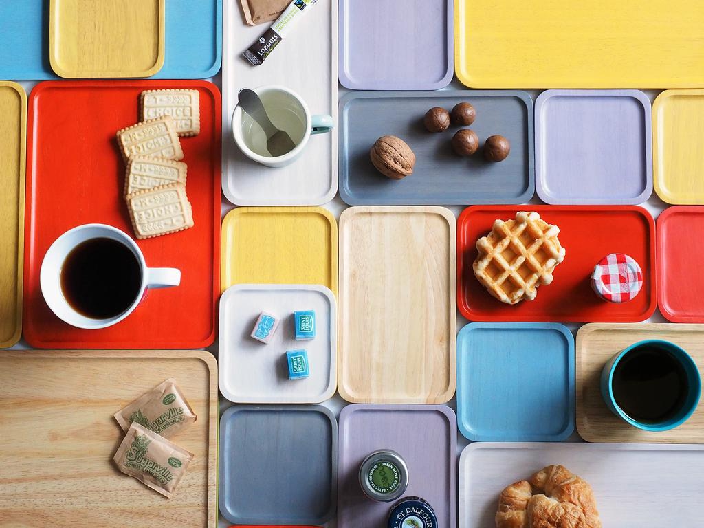 Acacia Wooden Square Plate, SS, 11x11cm, Small Plate, Coaster, Purple, AA-008PU