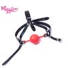 48mm Big Mask Ball Gag Toys Sexualeed Faux Leather Head Harness