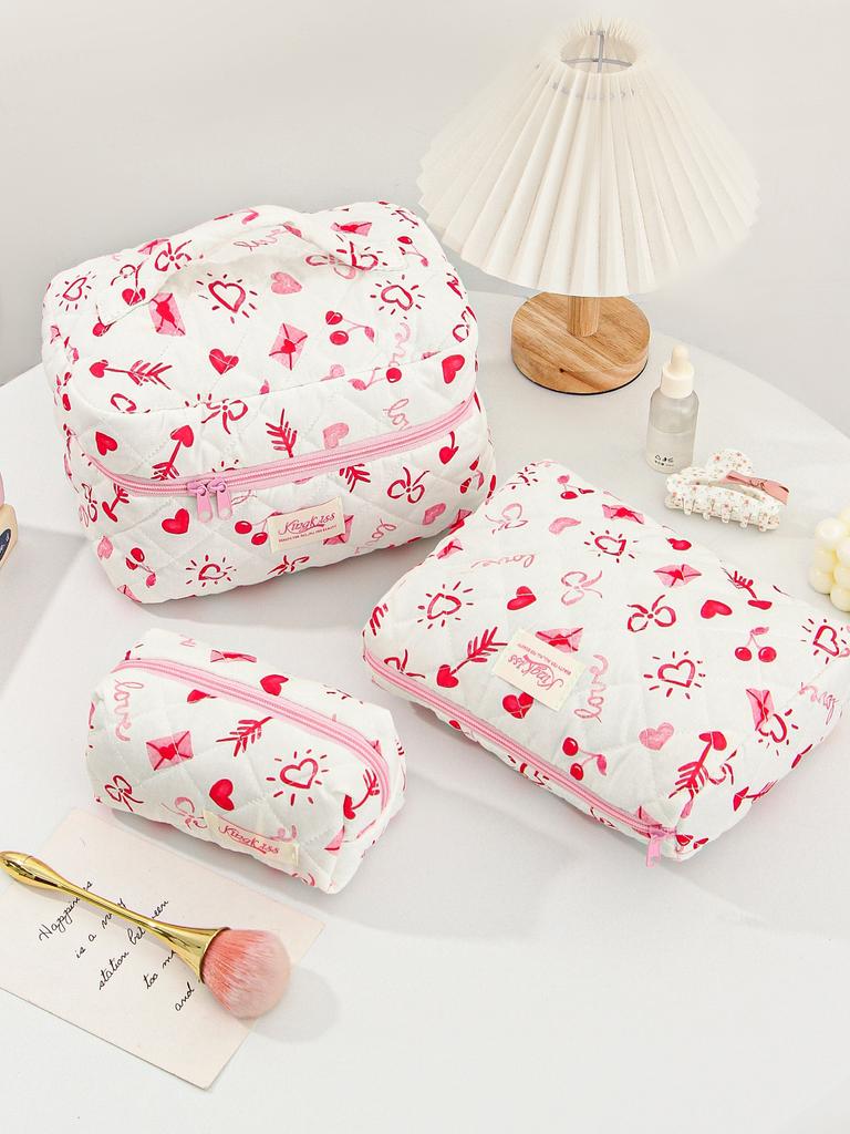 Simple Fresh Makeup Bag Large Capacity Multifunctional Cosmetic Storage Bag Portable Travel Toiletry Pouch for Cosmetics Brushes Toiletries Daily Use