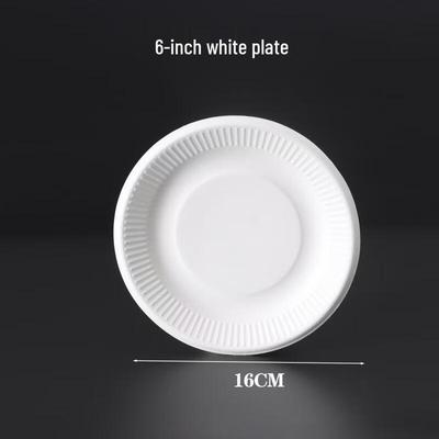Yipan 6-inch White Disposable Paper Plates