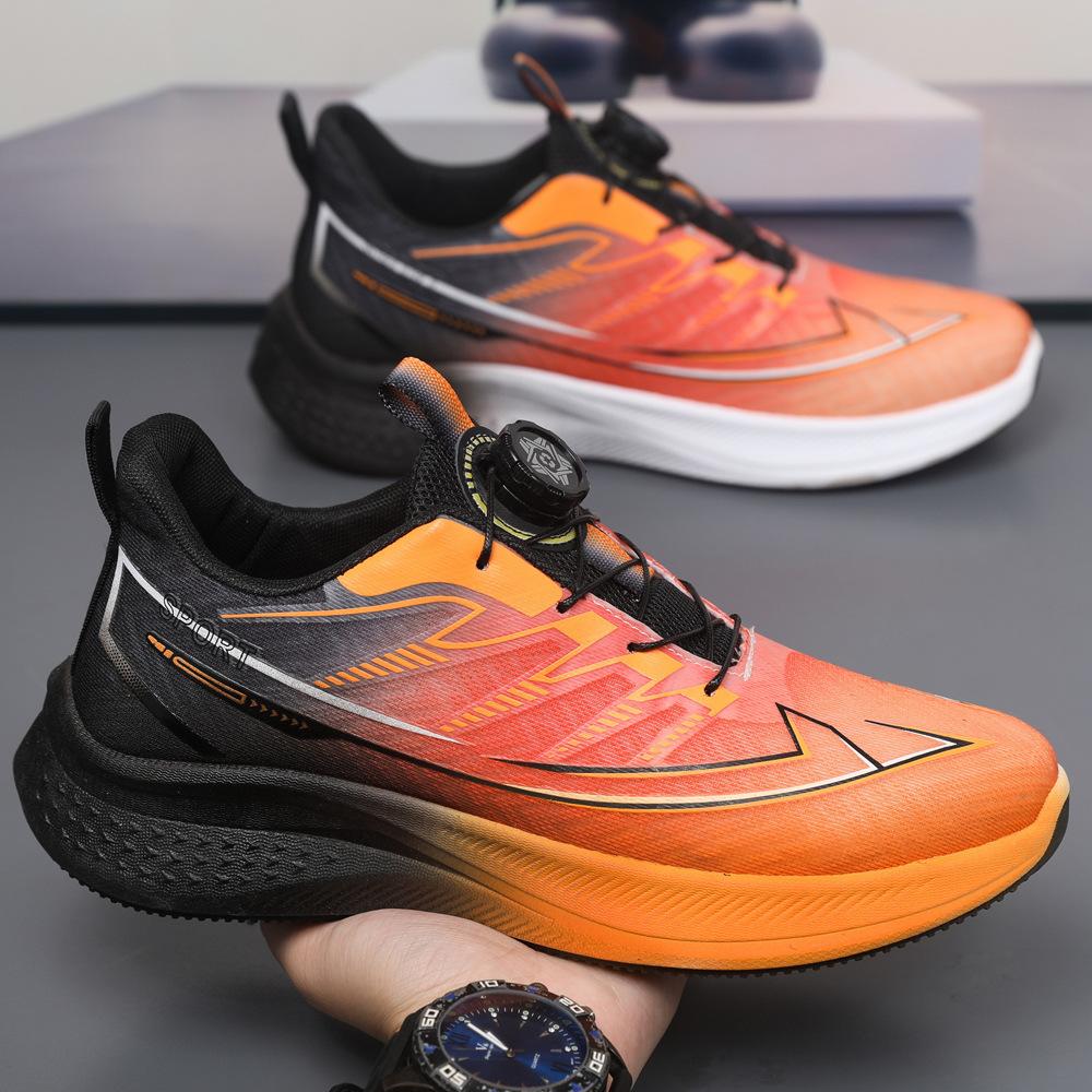 Sneakers Men's New New Button Running Shoes Breathable Mesh Non-slip Casual Lightweight Processing Custom Sports Shoes