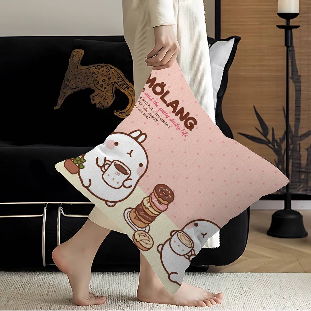 Korean Cute M-Molanges Rabbit Pillow Cover for Bedroom Room and Living Room Sofa Decorative Cushion Cover