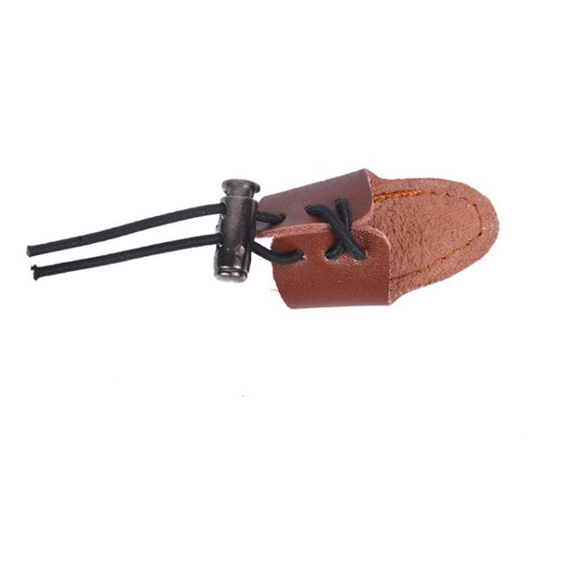 Cow Leather Thumb Finger Tip Protector Guard Ring Tab Leather Hunting Practice