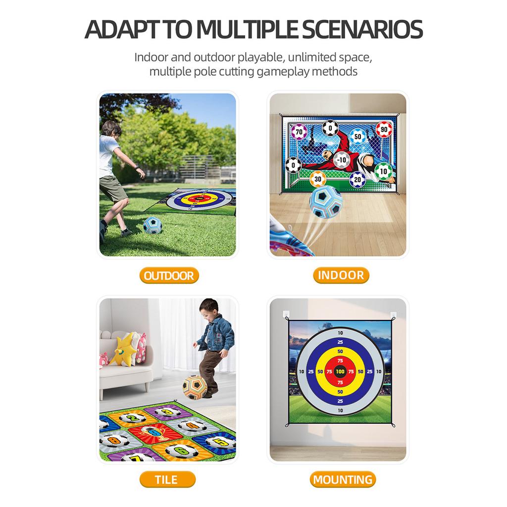 Indoor Soccer Target Game Magic Tape Football Throwing Practice Set for Kids Interactive Toy