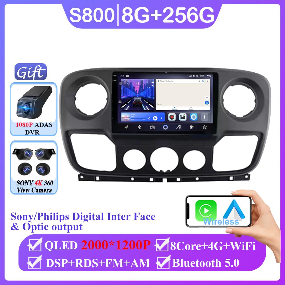 Android 14 For Renault Master Nissan NV400 Opel Movano 2010 - 2021 Wireless Auto Multimedia Player No 2din GPS Navigation Mirror