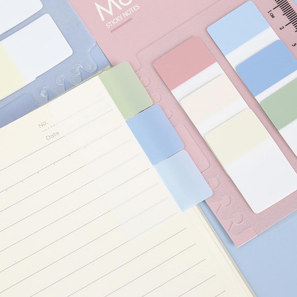 2set 6 Colors Transparent Sticky Notes Self-Adhesive PET Sticky Notes File Classification