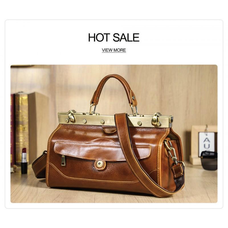 Full Grain Tree Lamb Cowhide Multi Layered Women's Handbag High-end Hardware Lock Genuine Leather Crossbody Bag