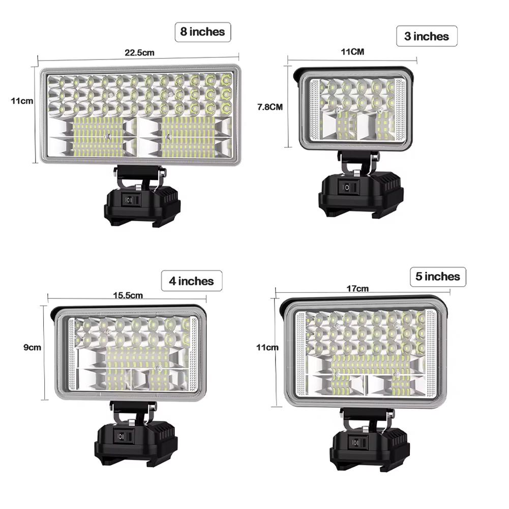 For Makita 18V Emergency Cordless Work Light Multifunctional LED Work Light with USB Interface Outdoor Waterproof Floodlight