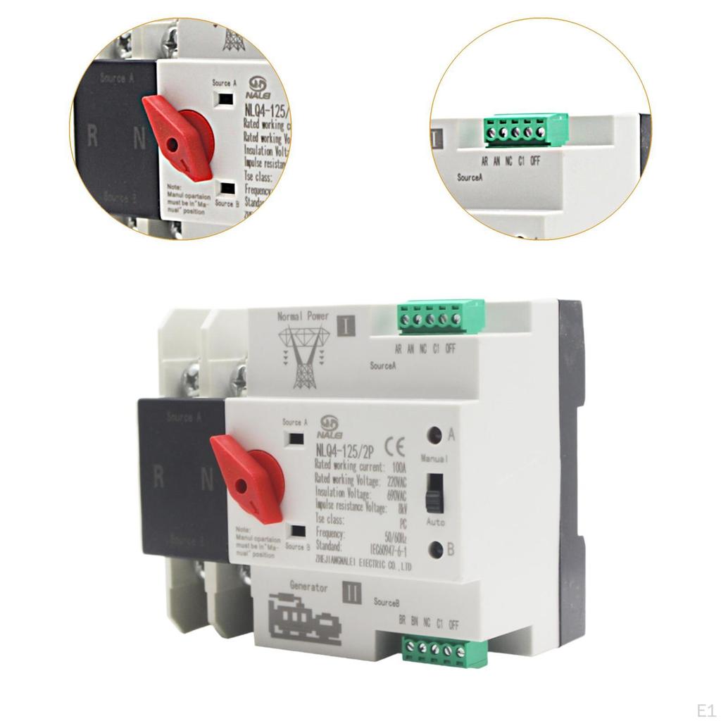 100A Doppel Power Automatische Transfer Schalter Robust Zuverlässig Leicht Installieren Schnelle Schalt