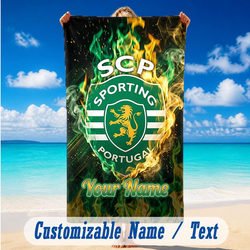 Beach Towel Custom Name Text, Quick Dry Large Towel For Beach HomeSporting CP