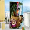 Masha Bear Beach Towel Quick-Dry Soft Microfiber Comfortable Lightweight Perfect for Traveling Yoga Camping and Swimming
