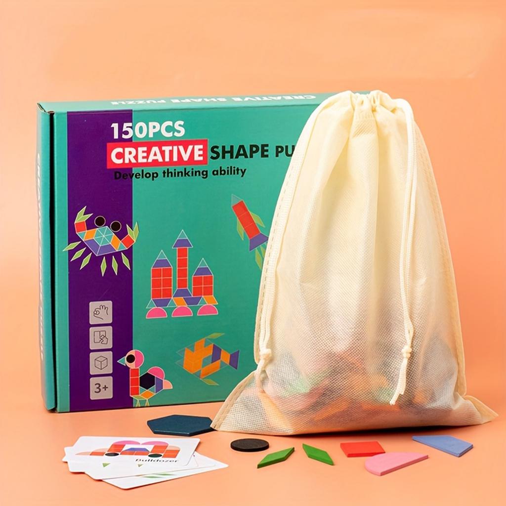Wooden Tangram Puzzle Toys, Geometric Shape Toys, Parent Child Interactive Educational Toys, Holiday Gifts And Birthday Gifts.