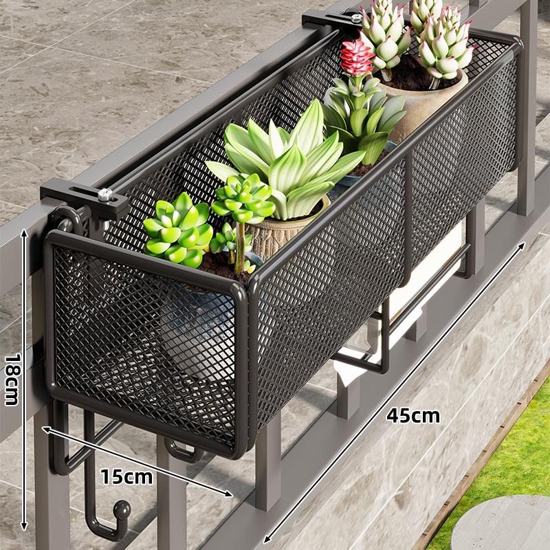 Wrought Iron Balcony Flower Stand & Succulent Rack