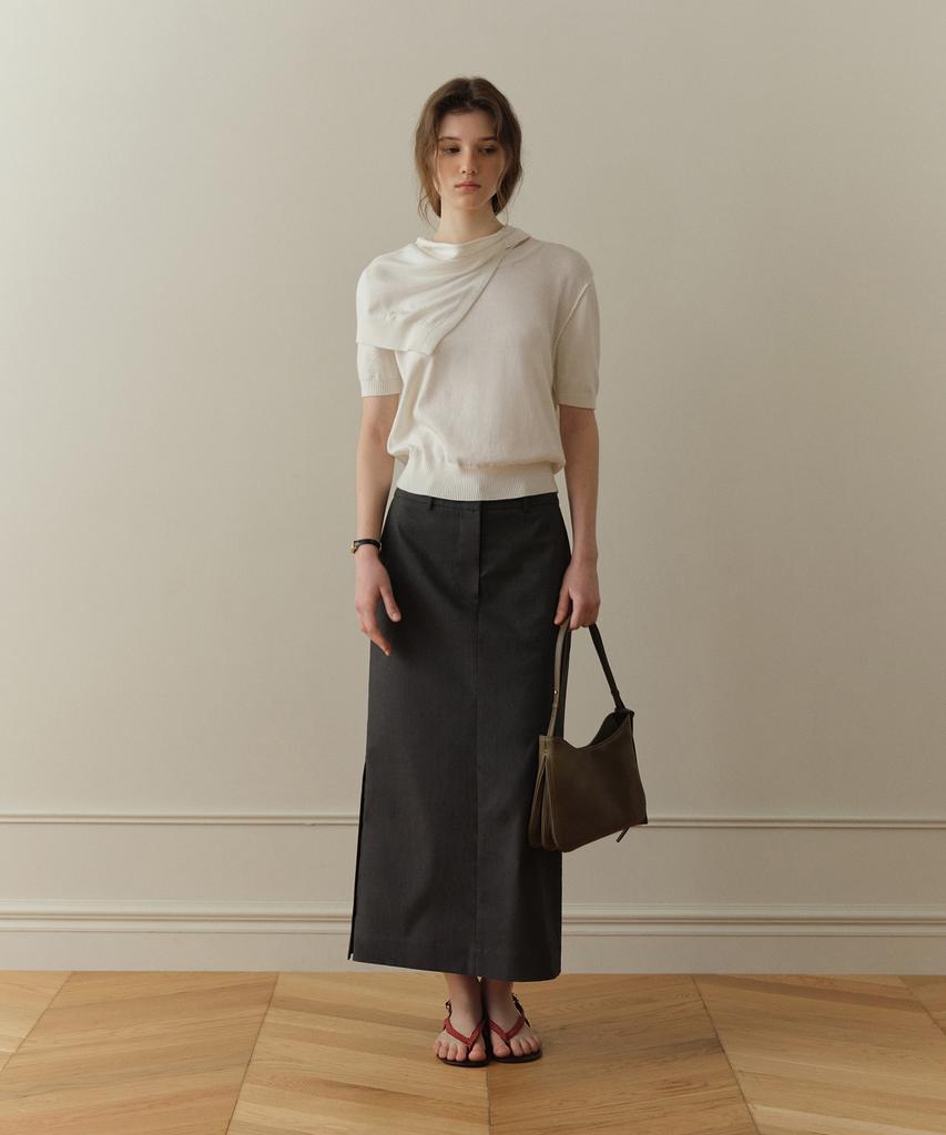 Poyueoaijeuonli Karin Maxi Skirt (Charcoal)