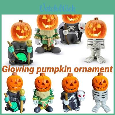 New Halloween Pumpkin Knight Garden Decoration Resin Ornament