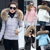 Womens Short Slim Quilted Winter Coat With Fur Hooded Collar And Stylish Design
