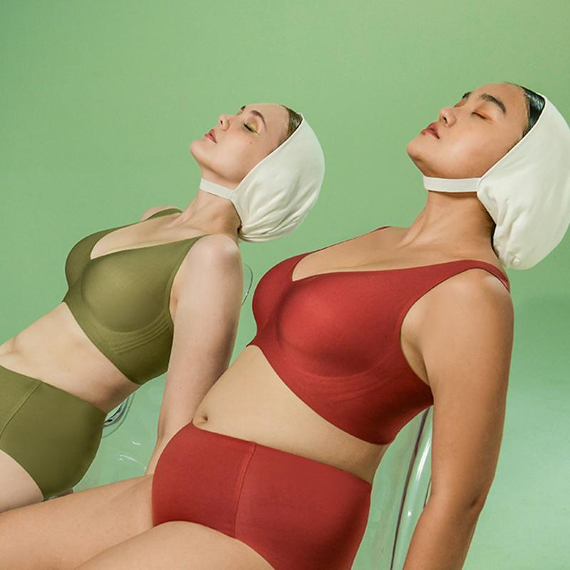 Biustonosz damski 2PCS Plus Size Sexy biustonosze bezszwowe biustonosze bez fiszbin miękka bielizna damska intymna bielizna damska duży biustonosz L-5XL