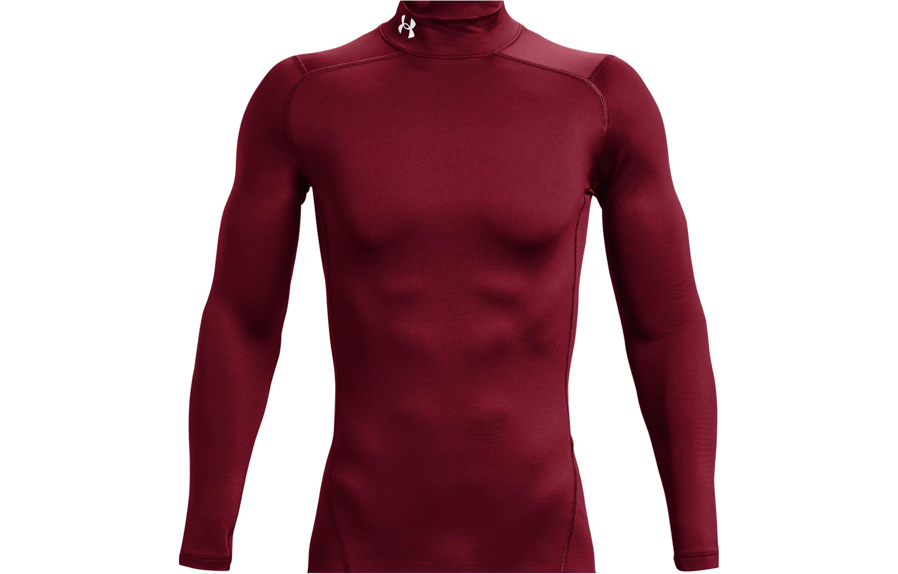 Under Armour ColdGear T Shirts Men s Red Half Turtleneck Moderate Straight Fit 1366072-625 M