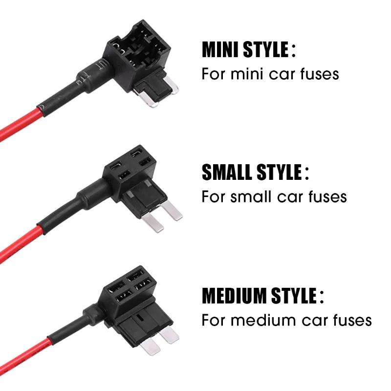 Car Fuse Holder Add-a-circuit TAP Adapter Micro Mini Standard ATM Blade Fuse for Cars Vans MINI SMALL MEDIUM Size 10/5pcs 32V
