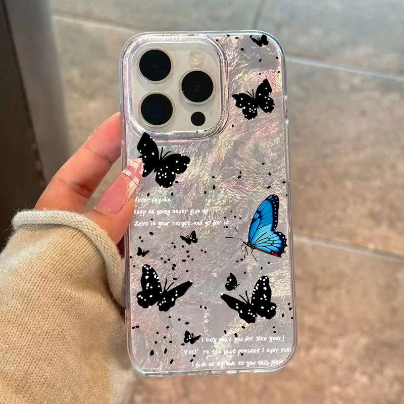 Cute Polka Dot Butterfly Transparent Hard Phone Case For Apple Iphone