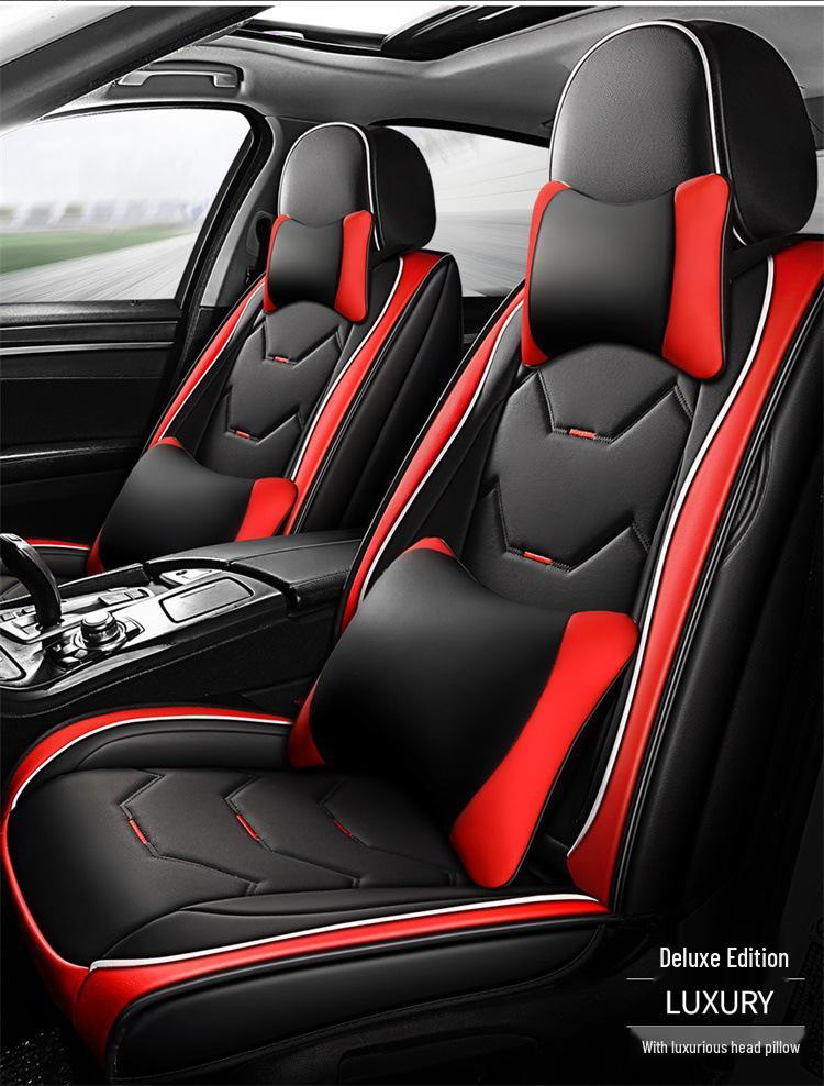 2022 Cartoon Mouse Leather Car Seat Covers - Universal, Four Seasons Full Wrap Set