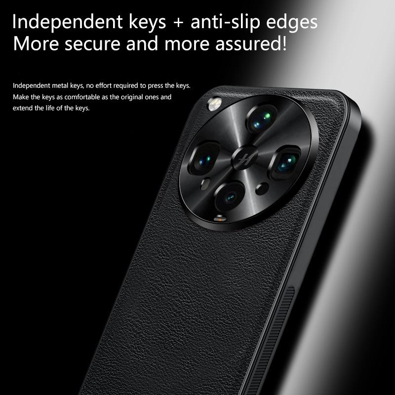 For Oppo Find X8 Ultra Case Elegant Leather Stain-Resistant Wear-Resistant Lens Fully Covered Non-Slip Grip Edge Cover Shell