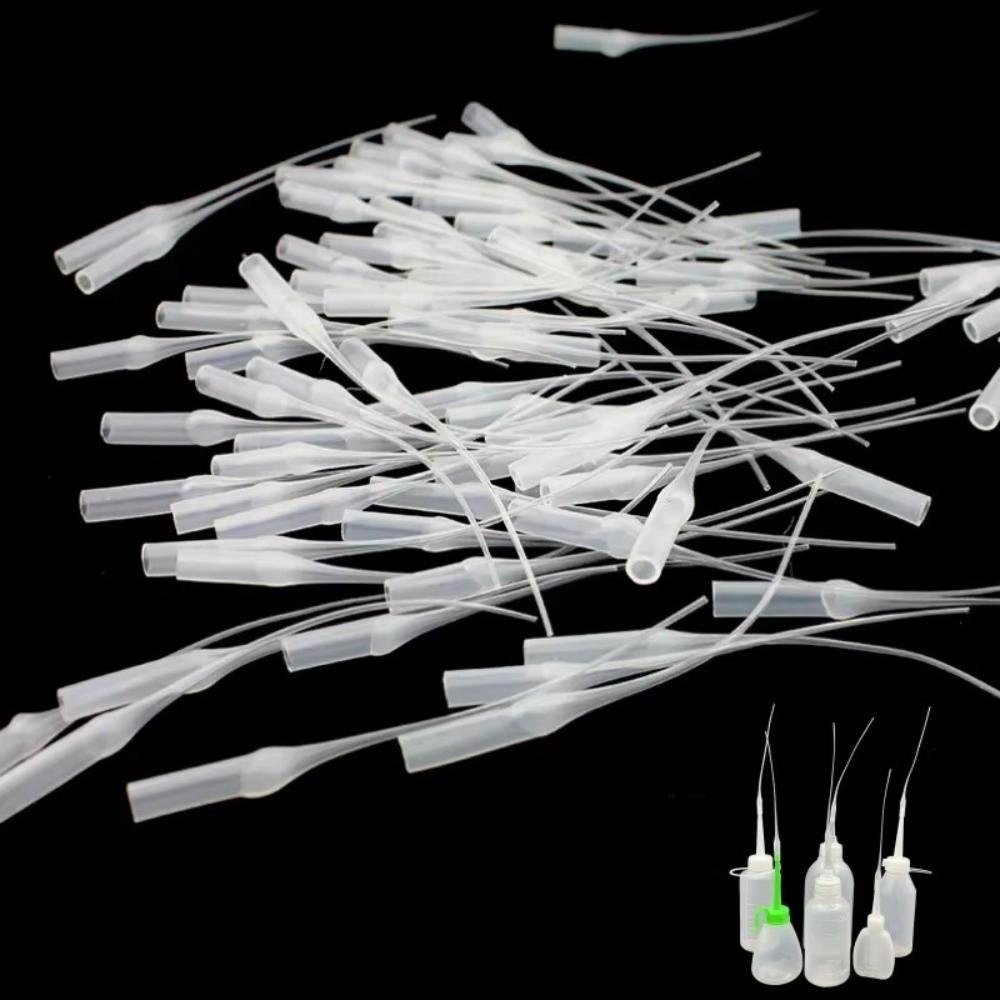 100Pcs Plastic Precision Applicator Dispensing Micro-Tips Glue Dispensers Arts Crafts