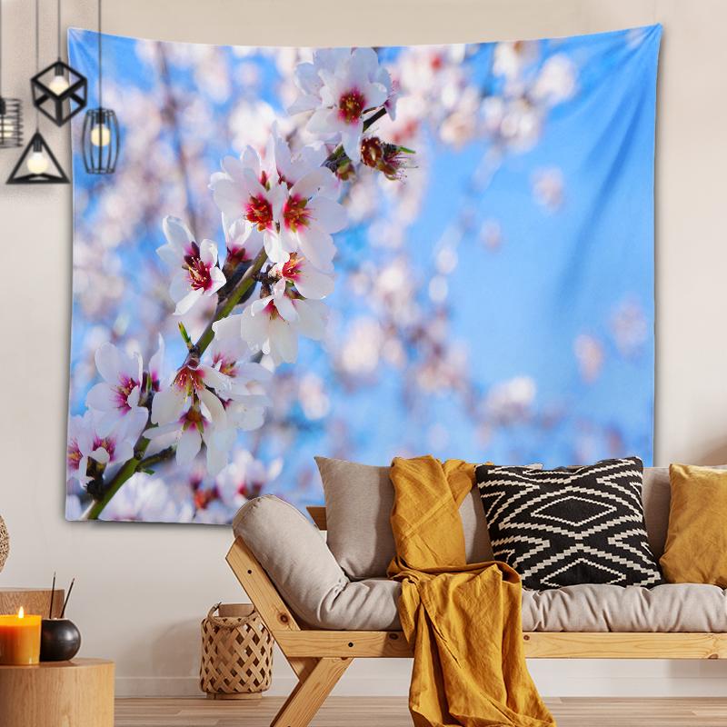 Home Decoration Printing Tapestry Beautiful Cherry Blossom Series Printing Tapestry Home Decoration Holiday Decorations
